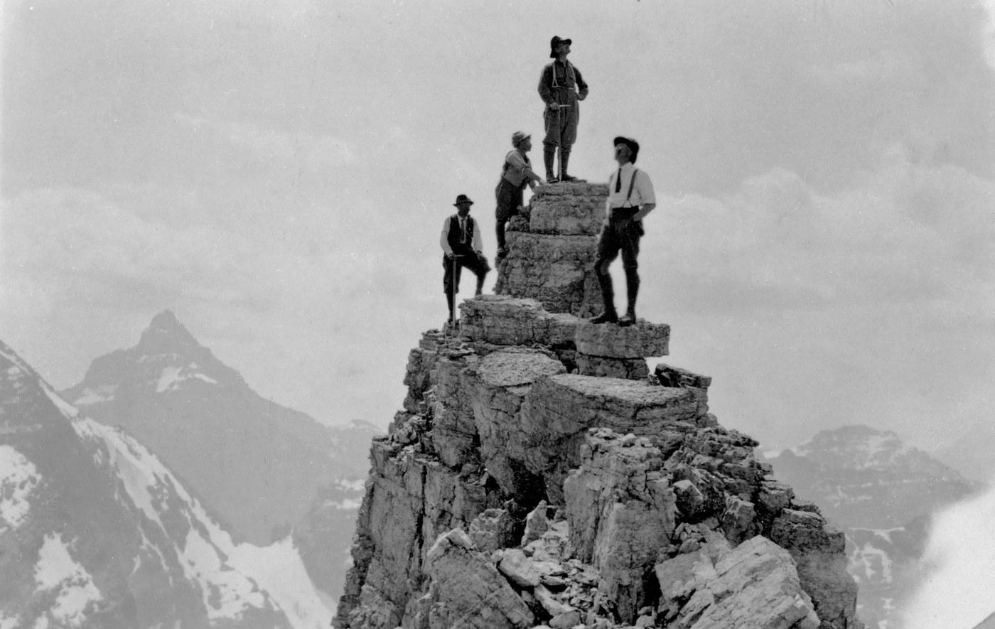 The Swiss Guides on a Rockies summit, early 1900s