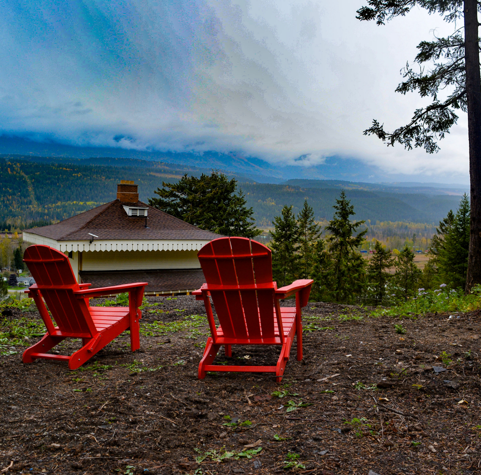 Adirondack chairs overlooking the valley at Edelweiss